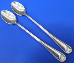 2 – Gorham SHELL Glossy Outline 18/8 Stainless Japan Flatware ICED TEA SPOONS