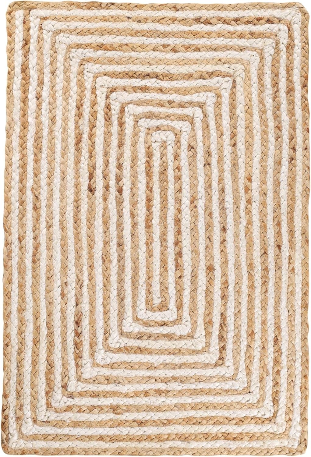 Rug 100% Jute Cotton Reversible Handmade Carpet Modern Runner Area Floor Rug gallery