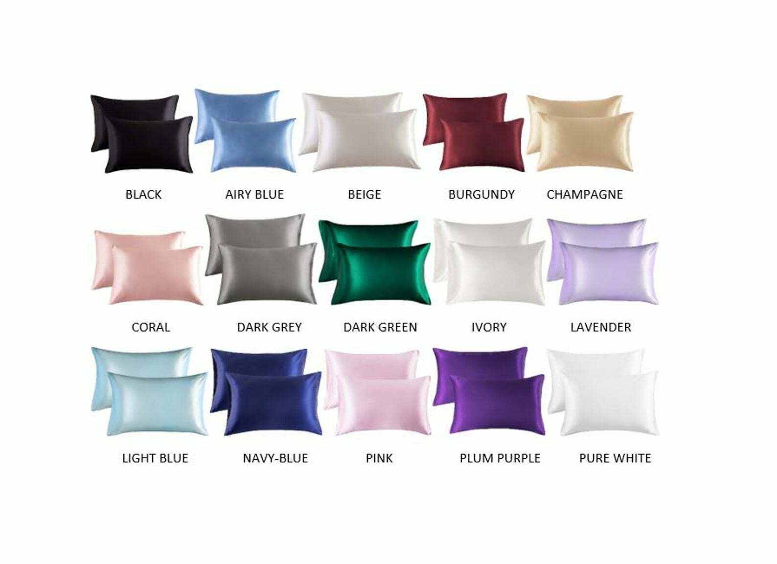 All Sizes, All colors Satin Pillowcase (2 Pack) for Hair Skin Silk Pillow Case gallery