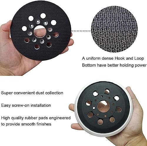 2 Pack 5 Inch 8 Hole Hook & Loop Replacement Sander Pad for 5" Bosch ROS20VS, gallery