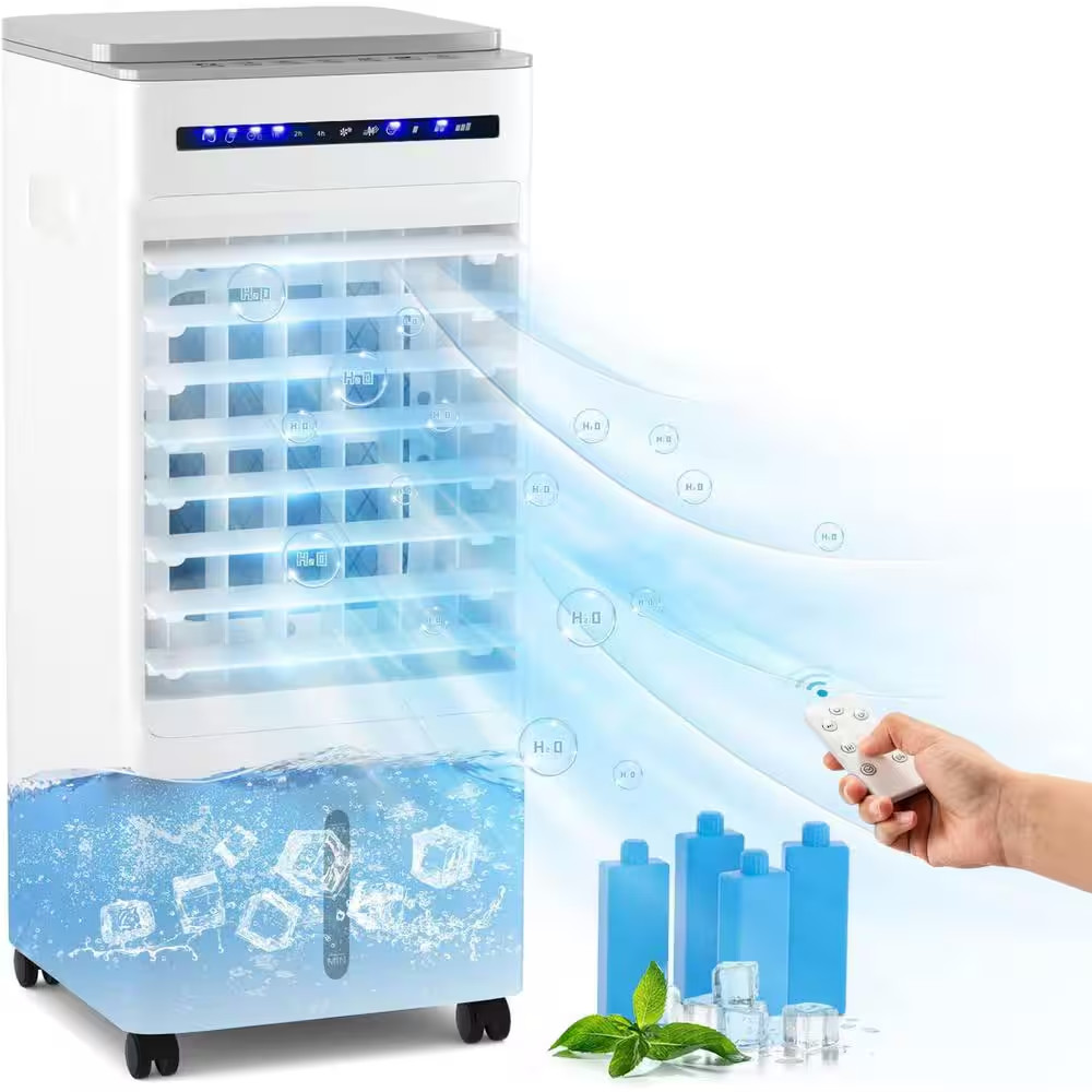 8,000 BTU Portable Air Conditioner Cools 100 Sq. Ft. with 3 Speeds in White gallery
