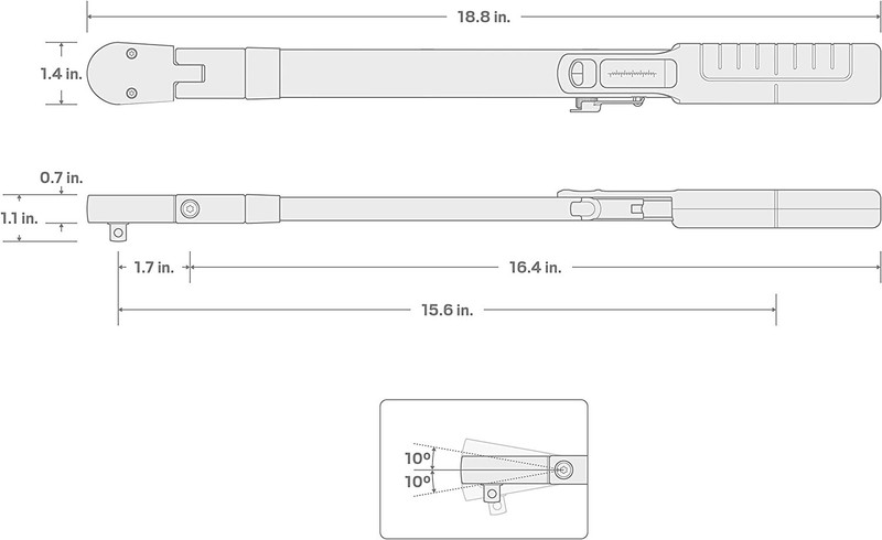3/8 Inch Drive 72-Tooth Split Beam Torque Wrench (20-100 ft.-lb.) gallery