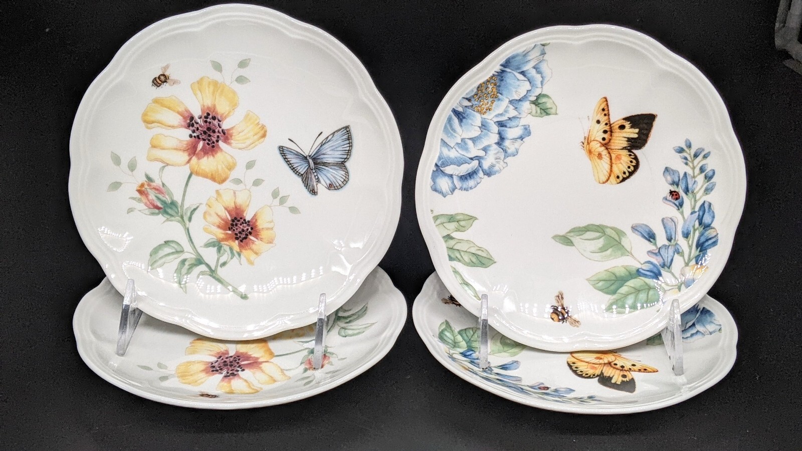 SET 4 Lenox Butterfly Meadow Bread Cake Plates ** 8 AVAIL ** gallery