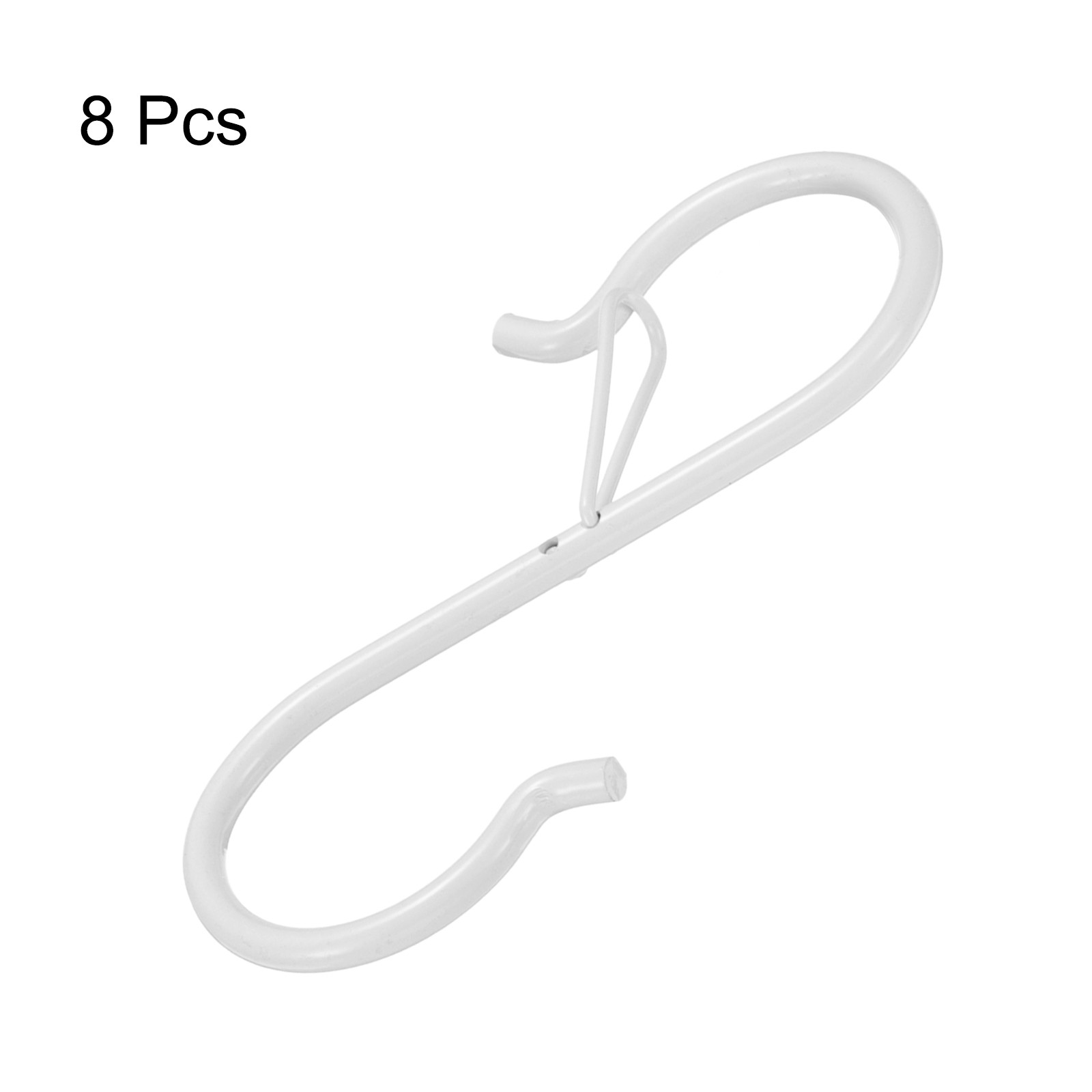 8pcs S Hooks 3.5 Inch S-shaped Hook with Safety Buckle for Hanging White gallery
