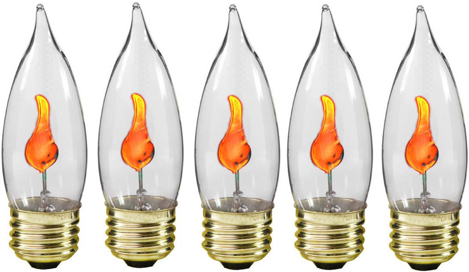 Creative Hobbies® 3W Flicker Flame Light Bulb-Flame Shaped, Stdard Base-5 bulbs gallery