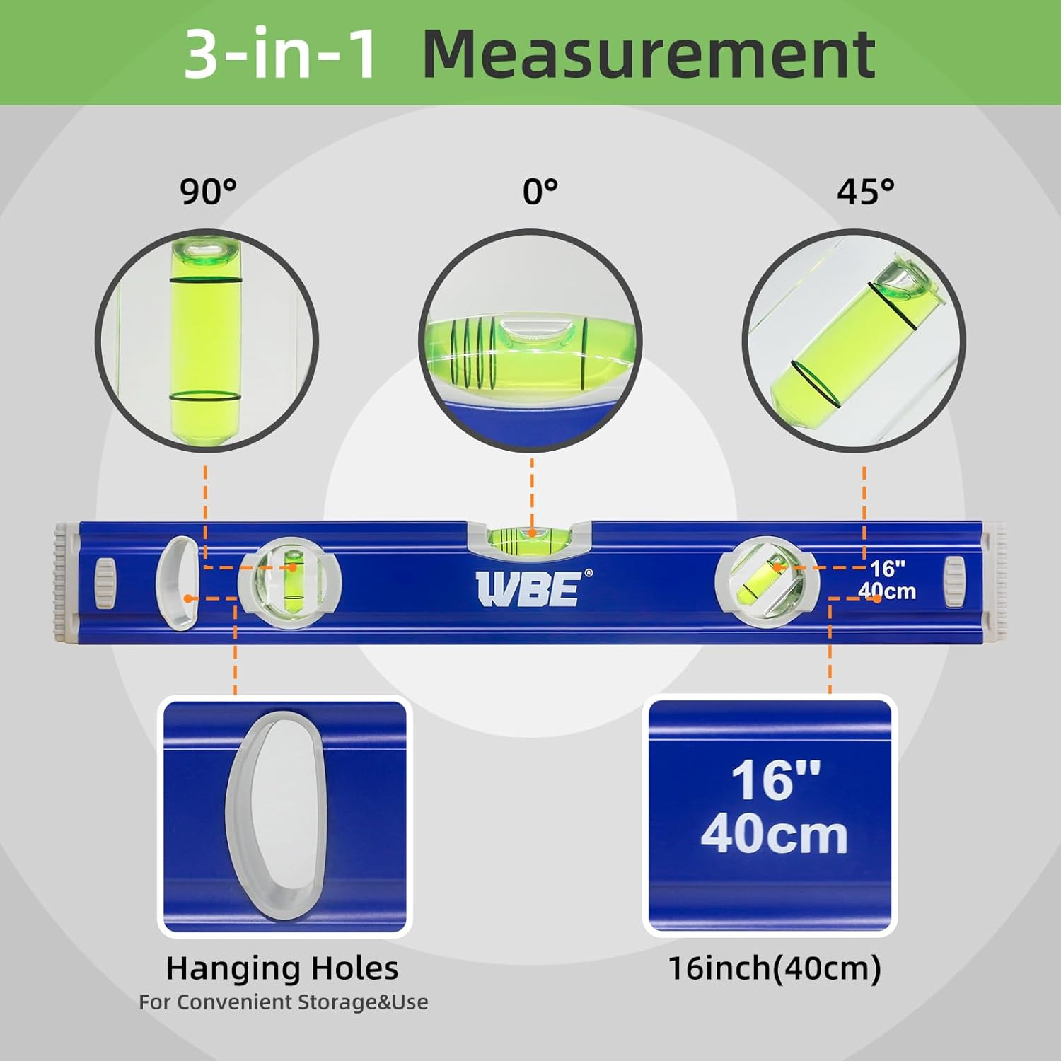 4-PC Torpedo Level Set Aluminium Alloy Magnetic Spirit Level Included 16" 7" 5" gallery