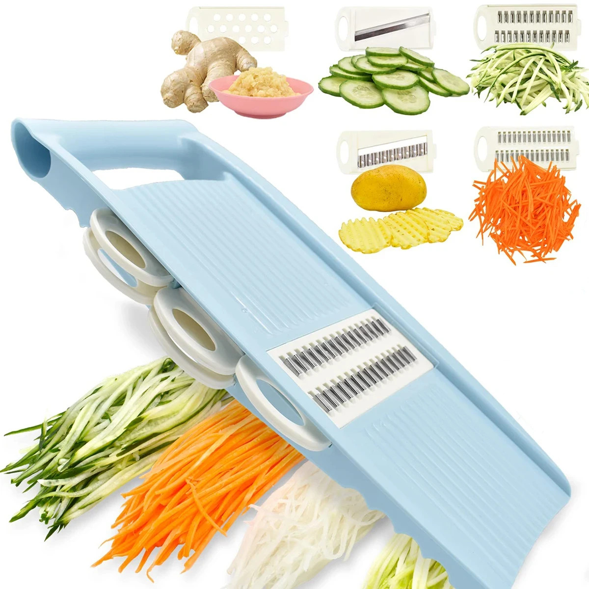 5-in-1 Mandoline Slicer Vegetable Cutter Julienne Shredder Potato Chip Maker gallery