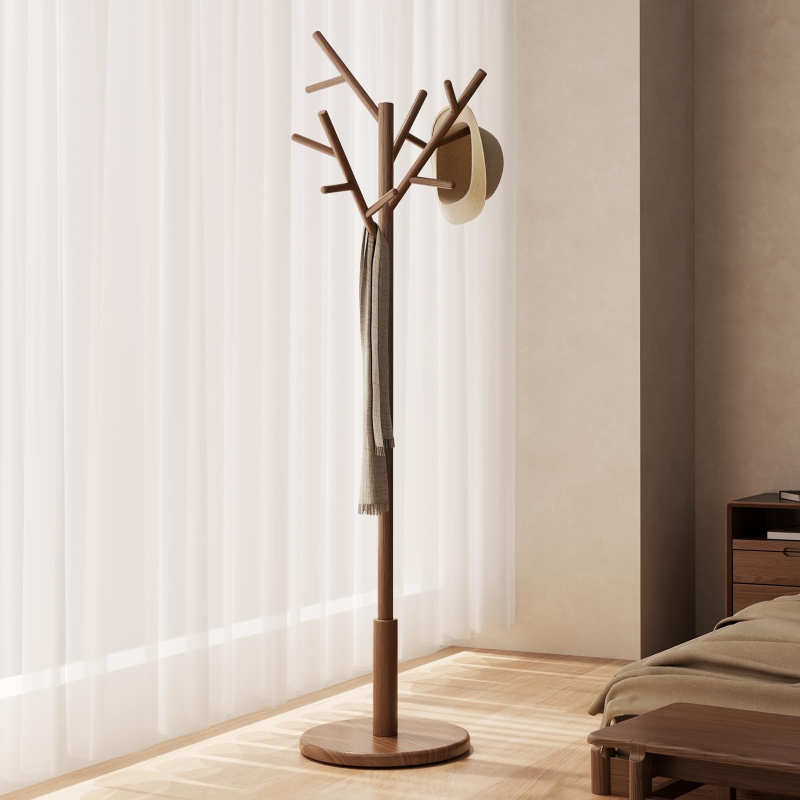 Coat Rack Wooden, Coat Rack Solid Wood, Jacket Rack Tree Shape, 12... gallery