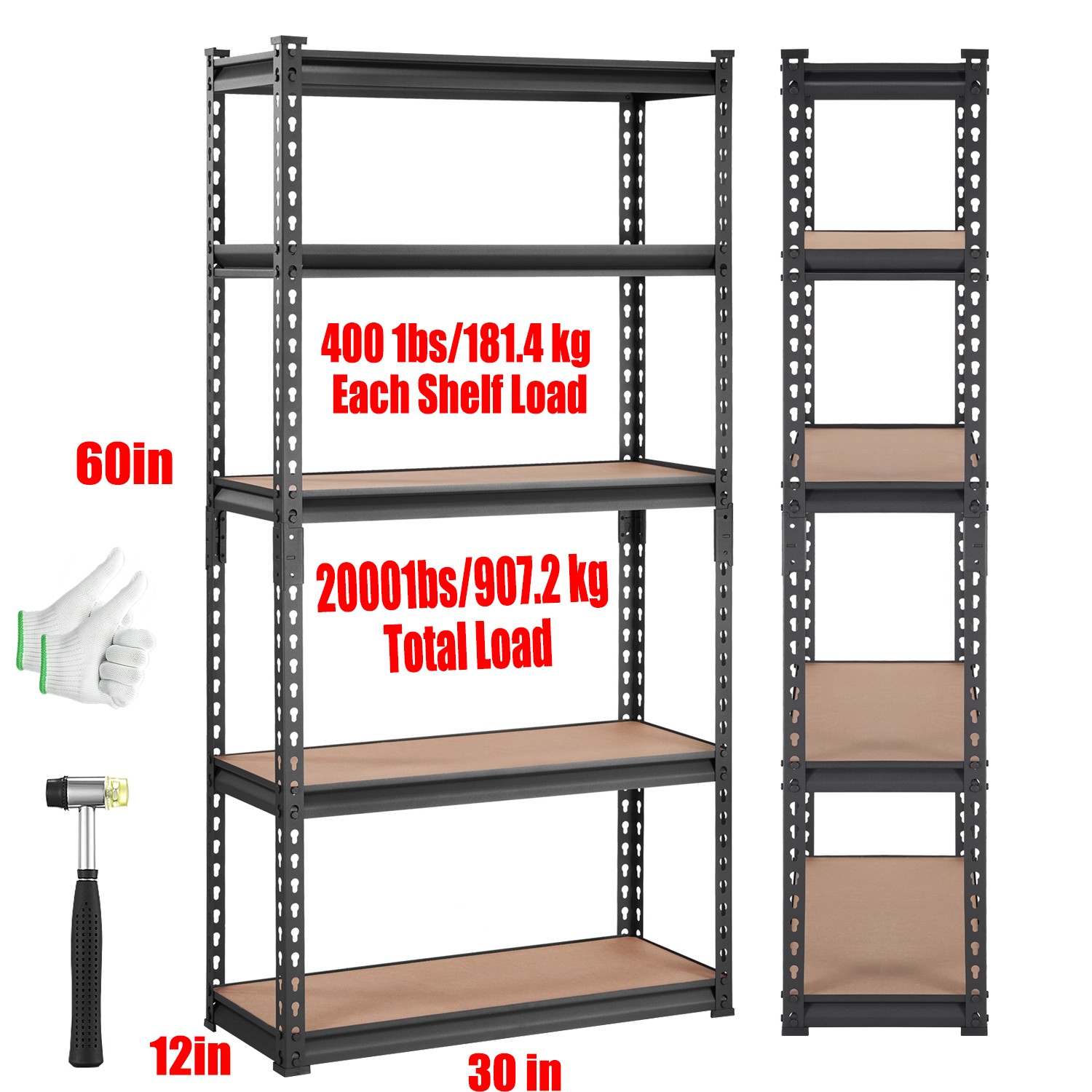 5-Tier Heavy Duty Storage Shelving Unit Garage Storage Rack Adjustable 2000 lbs gallery