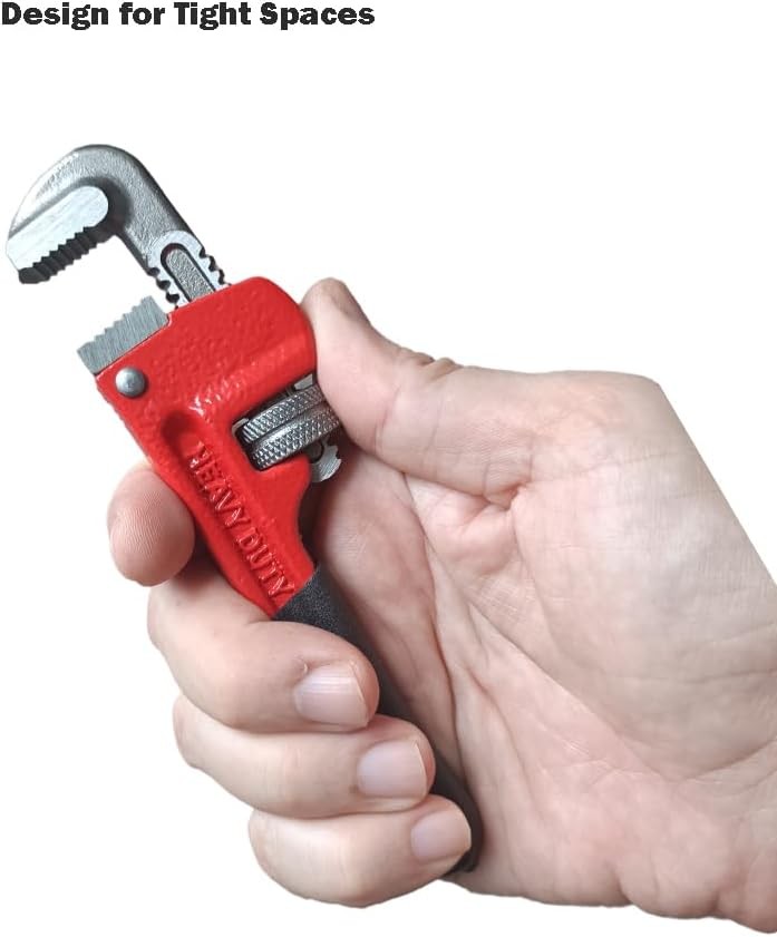 Small Pipe Wrench 6 Inch Straight Adjustable Mini Pipe Wrench Heavy Duty for.... gallery