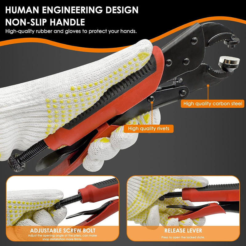 Heavy Duty Snap Fastener Adjustable Snap Pliers Tool Kit Boat Cover Fastening gallery