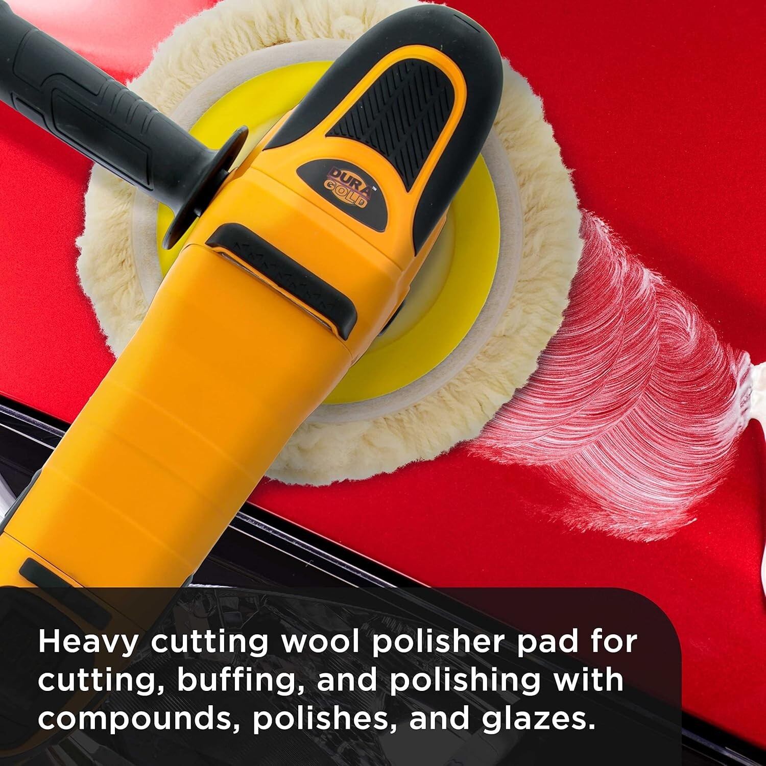 8" 100% Wool Hook & Loop Grip Buffing Pad for Compound Cutting & Polishing - ... gallery