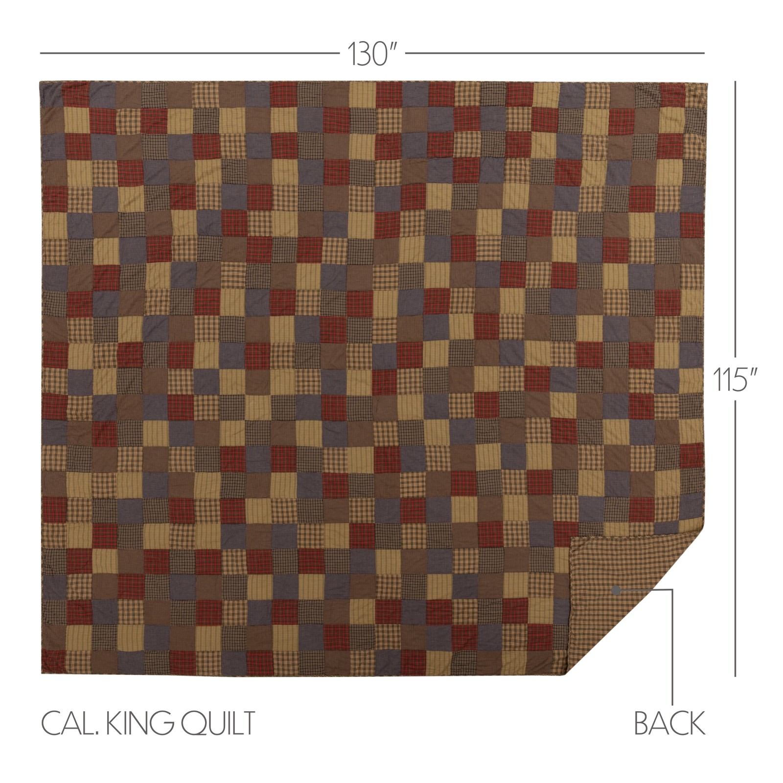 VHC Brands Rustic California King Quilt Green Patchwork Cedar Bedroom Decor gallery