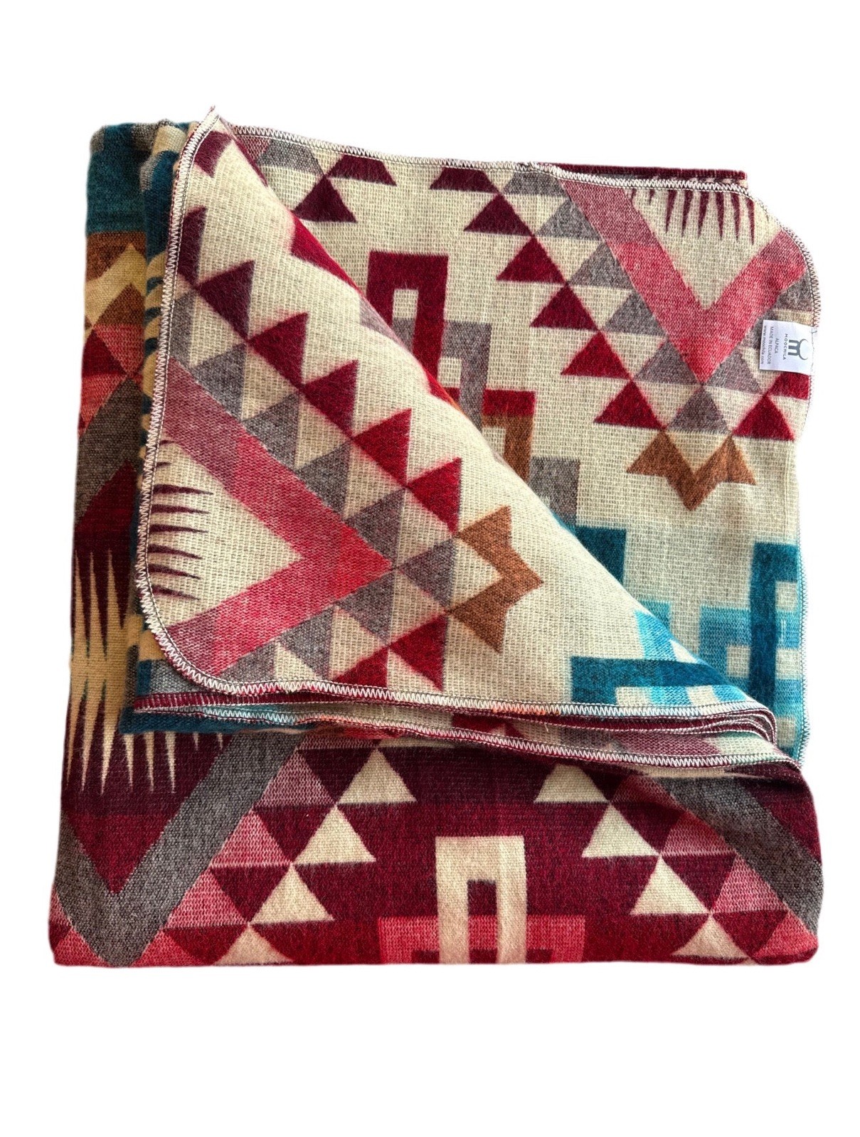 Alpaca Blanket - Cozy Colorful Native Pattern Throw - Made in Ecuador - 202615 gallery