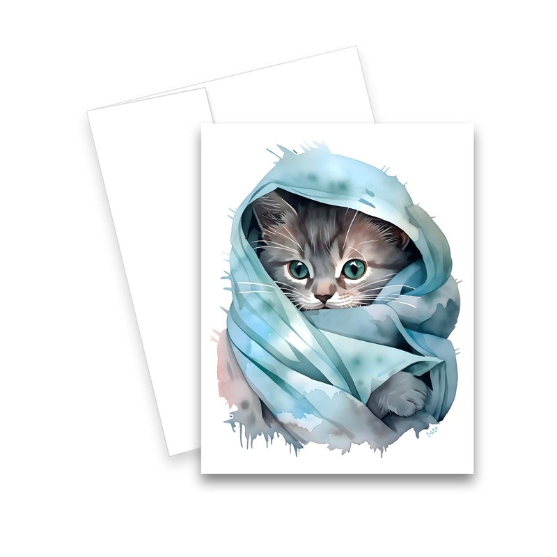 12 Assorted All Occasion Notecards with Envelopes - CUTE KITTEN ( 2 of Each ) gallery