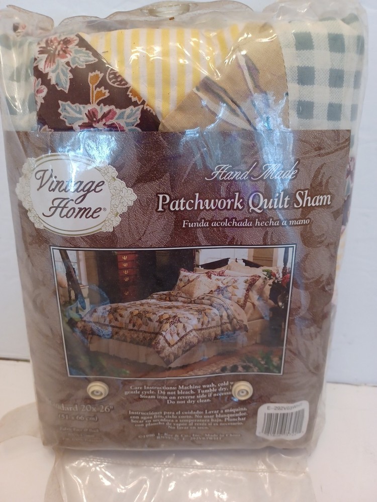 Patchwork Quilt Pillow Sham Standard 20" X 26" Multi-Color NEW 1-ONLY NEW