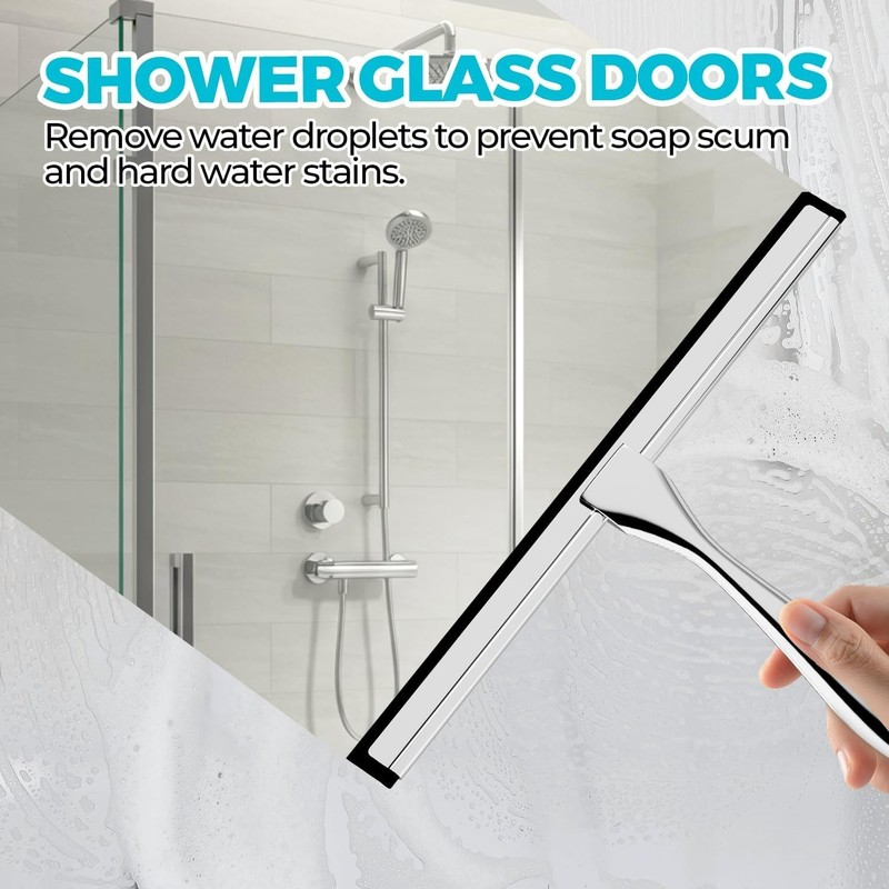 2PACK Shower Squeegee for Glass Doors, Squeegee for Shower Glass，All-Purpose ... gallery