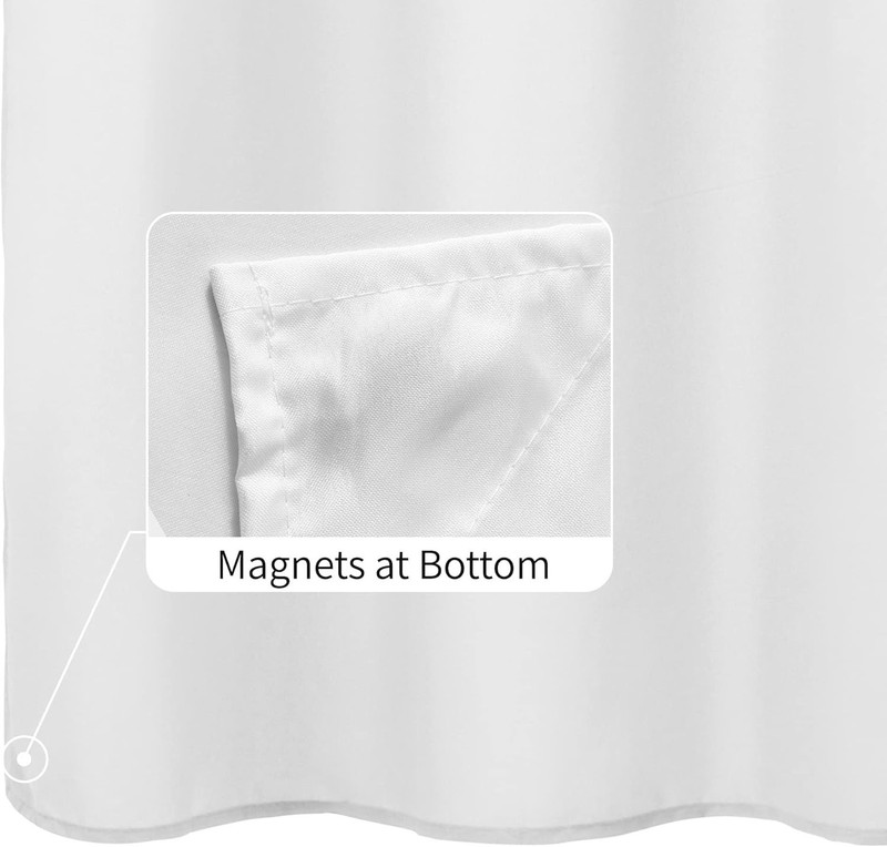 Shower Curtain Liner Waterproof Polyester 60x72 Inches Magnet Weighted Durable gallery