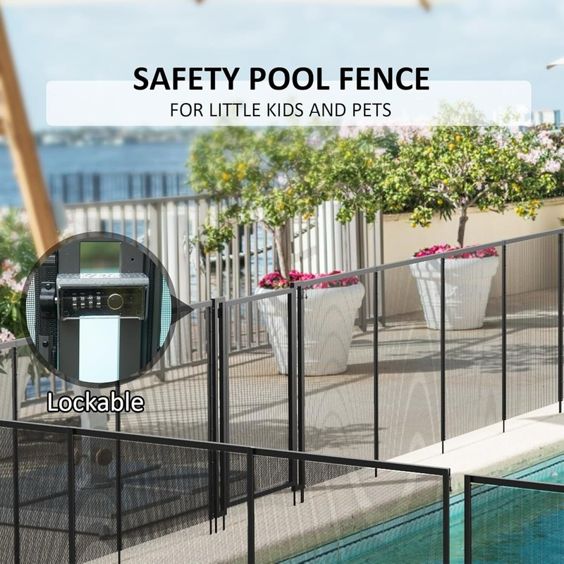 Domi Self-Closing Gate and Drill Guide Bundle for 5FT Hight Pool Fences(Black) gallery