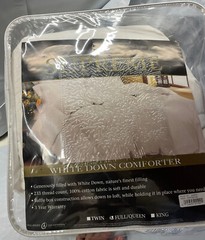 Supreme Down Blanket Comforter Full/Queen, White, 233 Thread Count, New