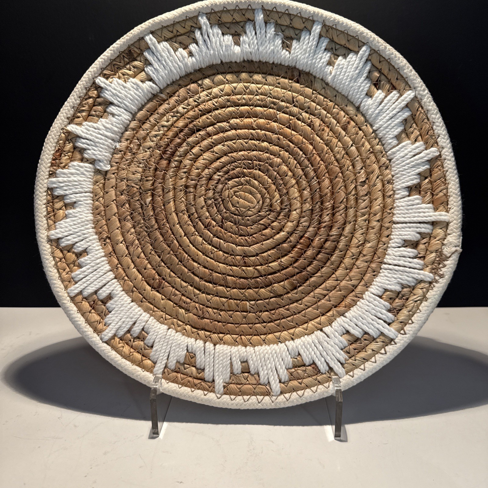 NAWOU Handmade Basket Uganda Fair Trade Coil Wall Hanging Ugandan Women 11.75” gallery