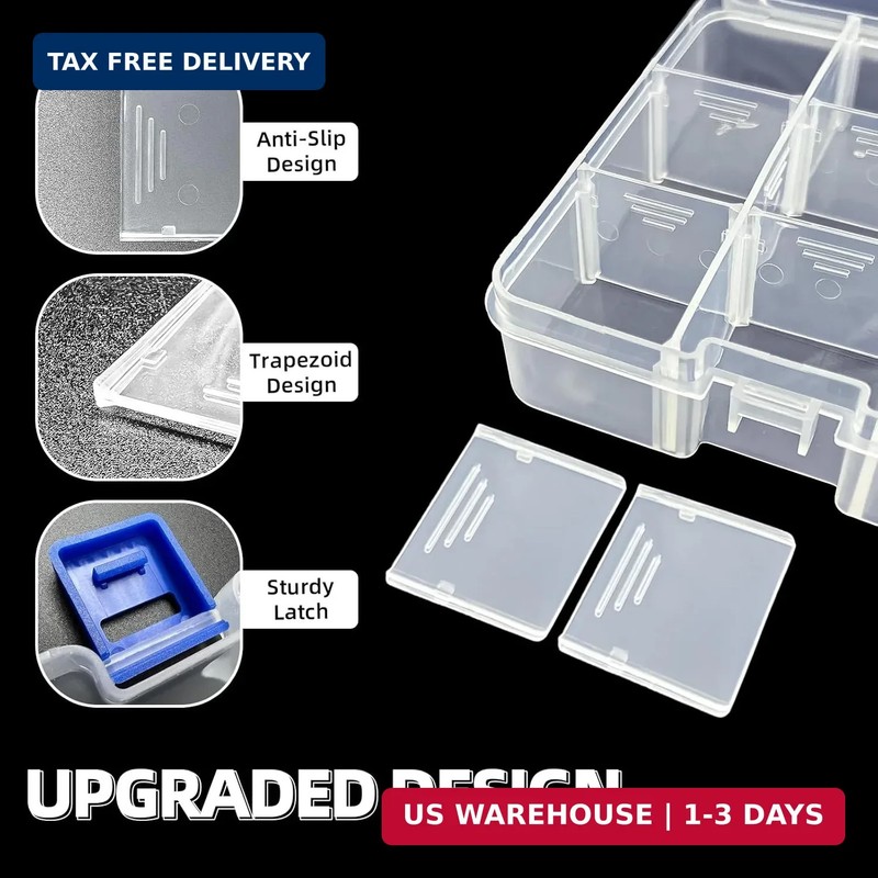 DUOFIRE Plastic Organizer Container Storage Box Adjustable Divider Removable Gri gallery