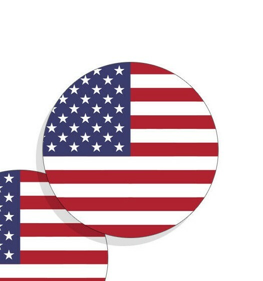 American Flag Stickers Flag Decals Round Indoor Outdoor 4 Circles America USA US gallery
