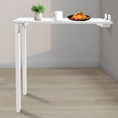White Folding Dining Table L-Shape Wall Mounted Folding Table 132.28lbs