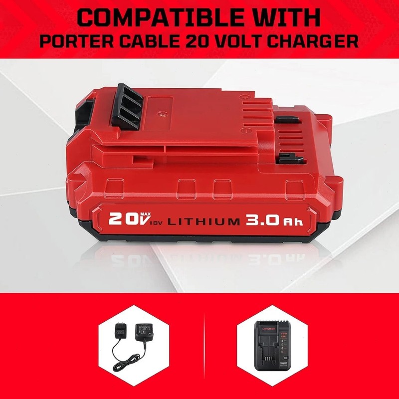 2PACK for PORTER CABLE 20V 20 Volt Lithium Battery / Charger Max PCC680L PCC685L gallery