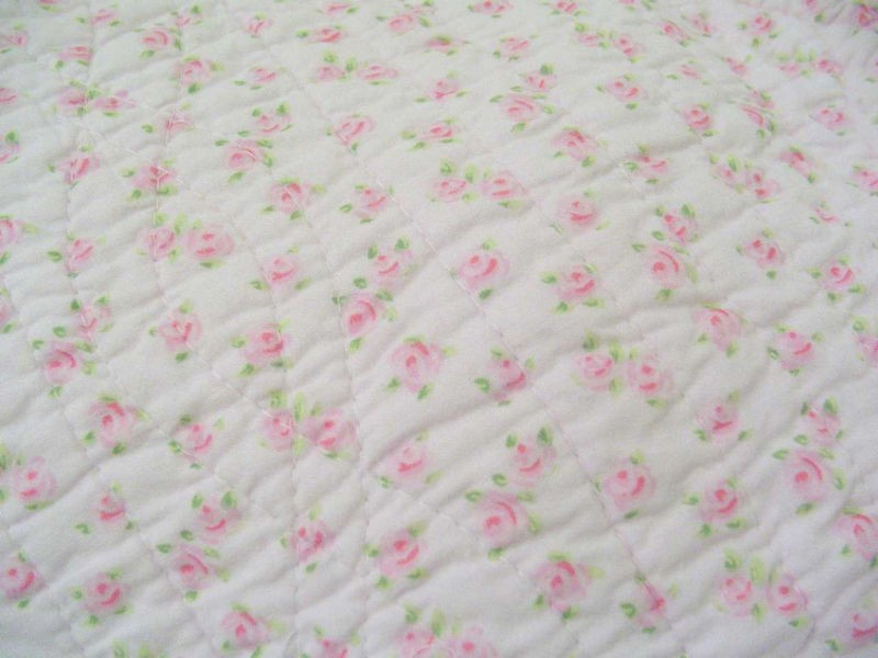 SHABBY COTTAGE PATCHWORK PINK ROSES LIZZY CHIC QUEEN QUILT SET 3 PC gallery