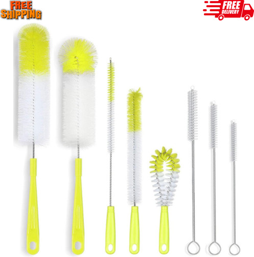 8-Pack Bottle Cleaning Brush Set - Long Bottle Cleaner for Washing Beer/Wine Nar