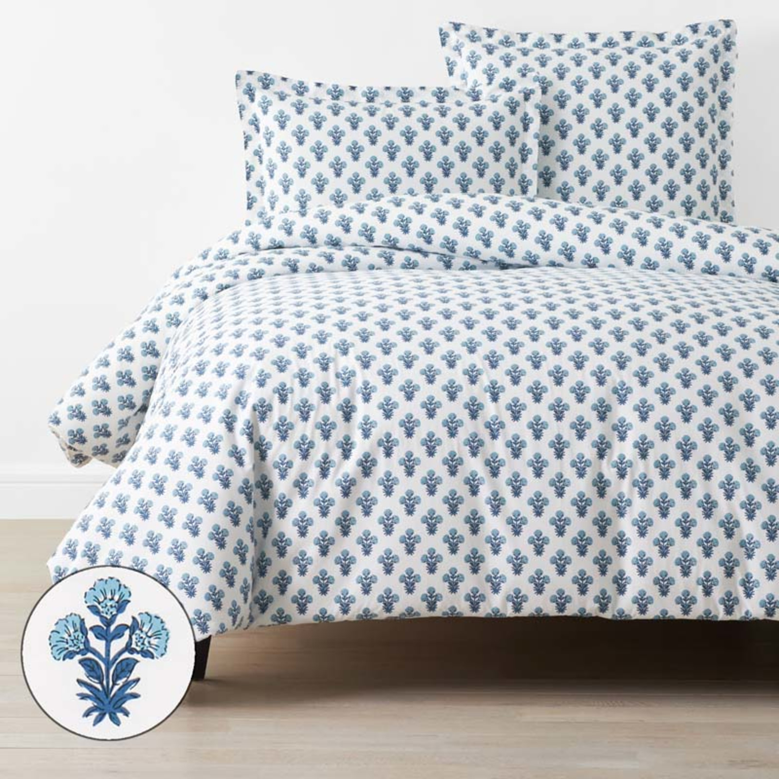 Suhana Garment Washed Cotton Percale Duvet Cover - Blue, Twin/Twin XL... gallery