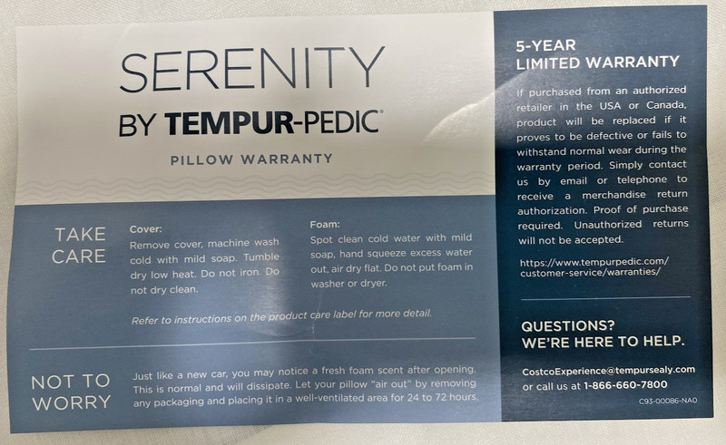 Serenity by Tempur-Pedic Cooling Memory Foam Pillow - Standard gallery