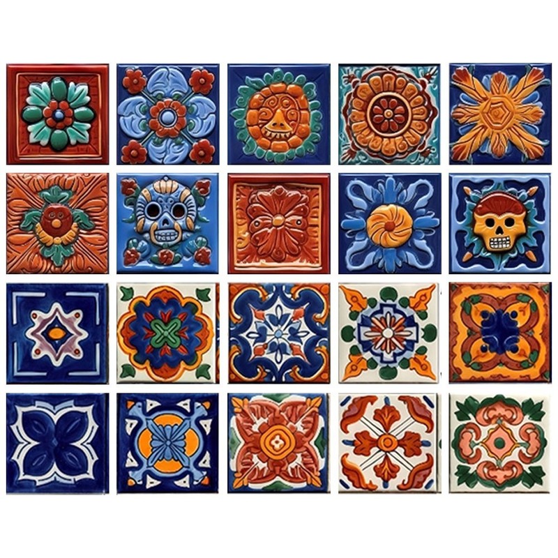 Decorating Needs Mexican Tiles High Quality PVC Long Lasting Use Mexican Tiles gallery
