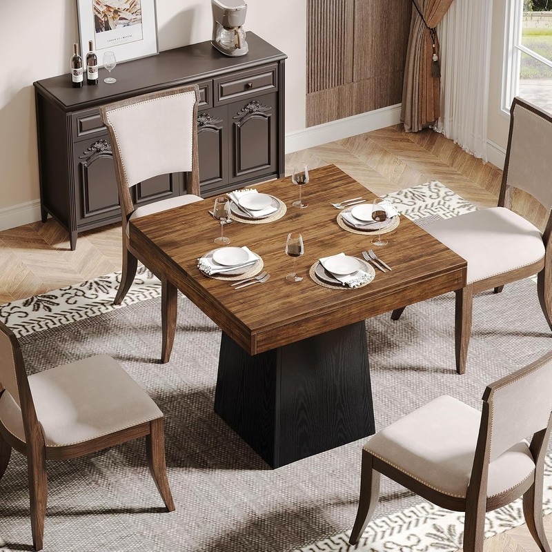 31.5'' Square Dining Table for 4 People, Farmhouse Kitchen Table for Dining Room gallery