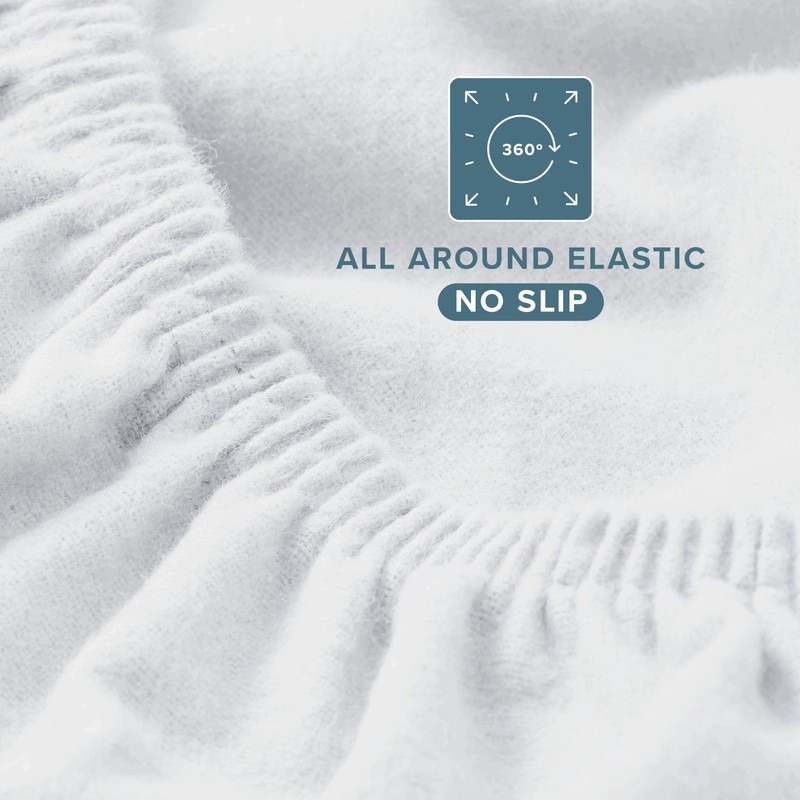 Bare Home Extra Soft Double Brushed 100% Flannel Cotton Fitted Sheet gallery