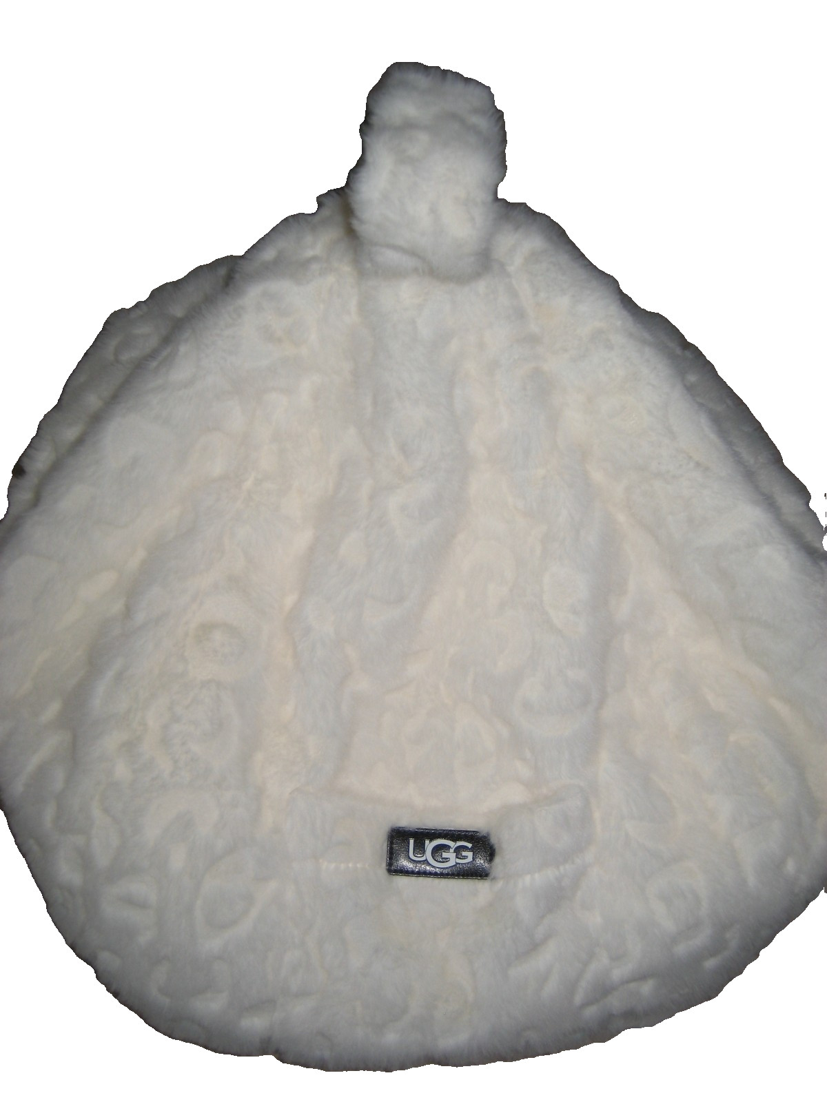 UGG Miley Mini Lap Ivory Faux Fur Tablet Pouf Bean Bag Poof Holder M2 gallery
