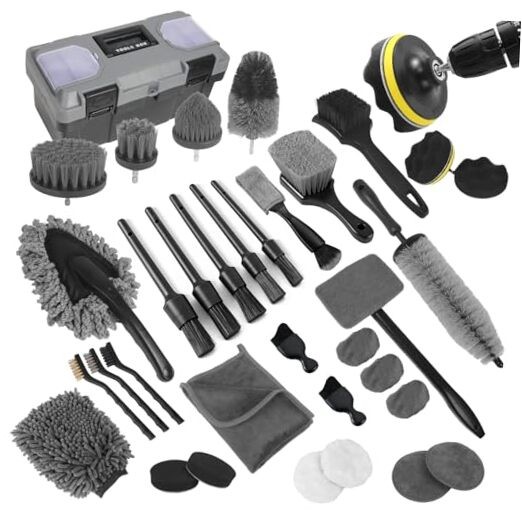 Car Detailing Kit, Car Detailing Brush Set, Car Cleaning Kit, Auto Grey gallery