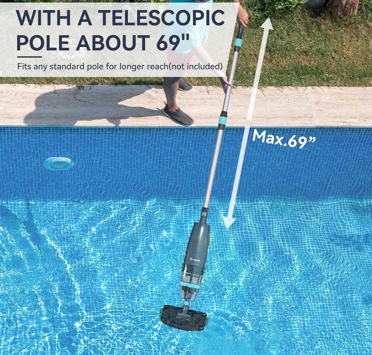 Cordless Rechargeable Pool Vacuum Handheld Pool Cleaner with Telescopic Pole gallery