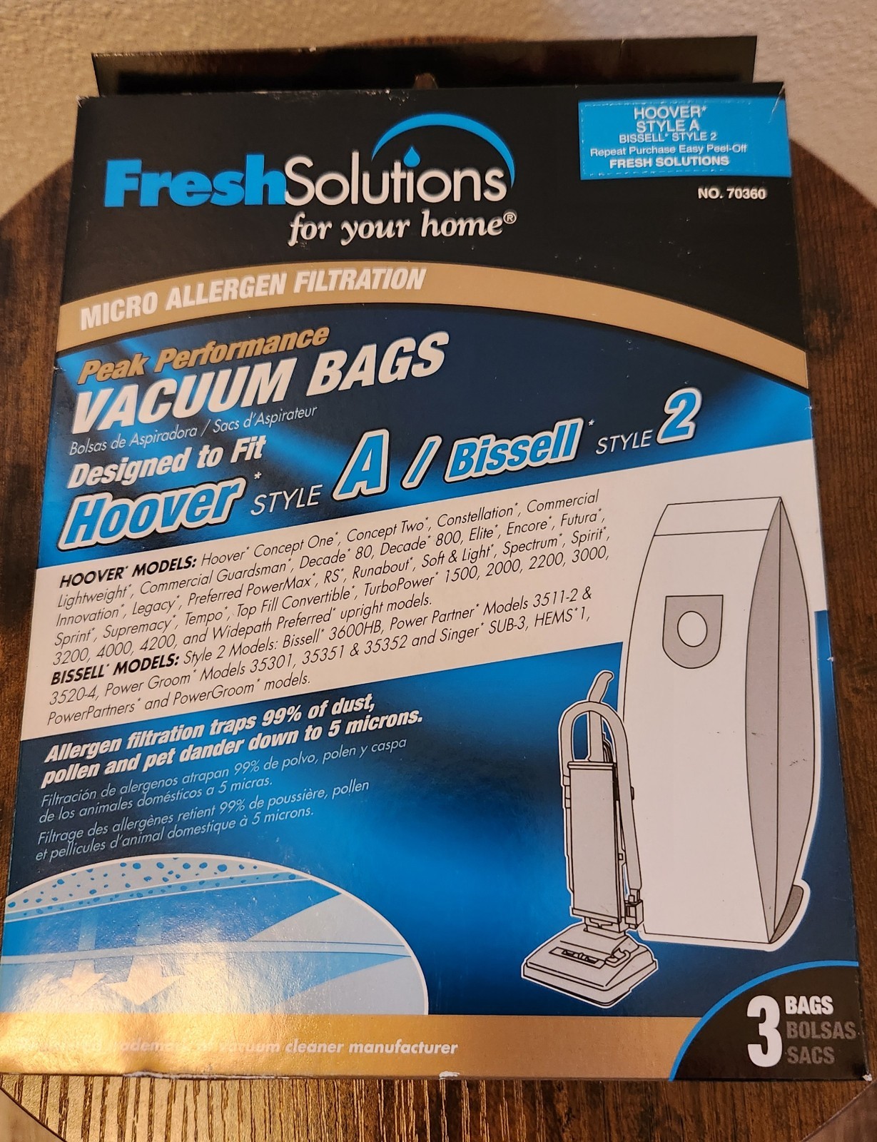 HOOVER Style A or BISSELL Style 2 Vacuum Bags 3-Pk NO# 70360- free shipping gallery