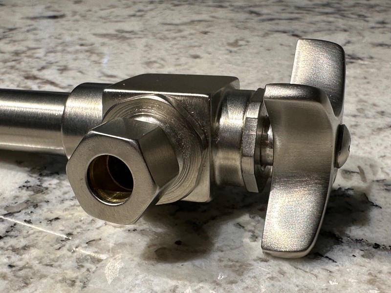 KOHLER 7637-BV 3/8” Single Angle Stop Valve Brushed Nickel No Box No Flange gallery