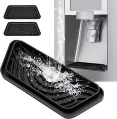 Refrigerator Drip Catcher Tray – 2 Pack Non-Slip Silicone for Samsung & GE