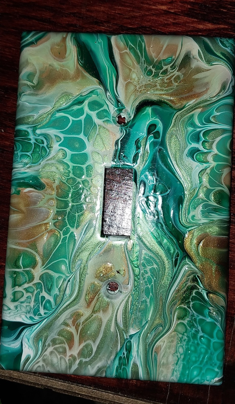Hand Painted Hippie Boho Tie Dye Multicolored Light Switch Covers w/screws Set 2 gallery