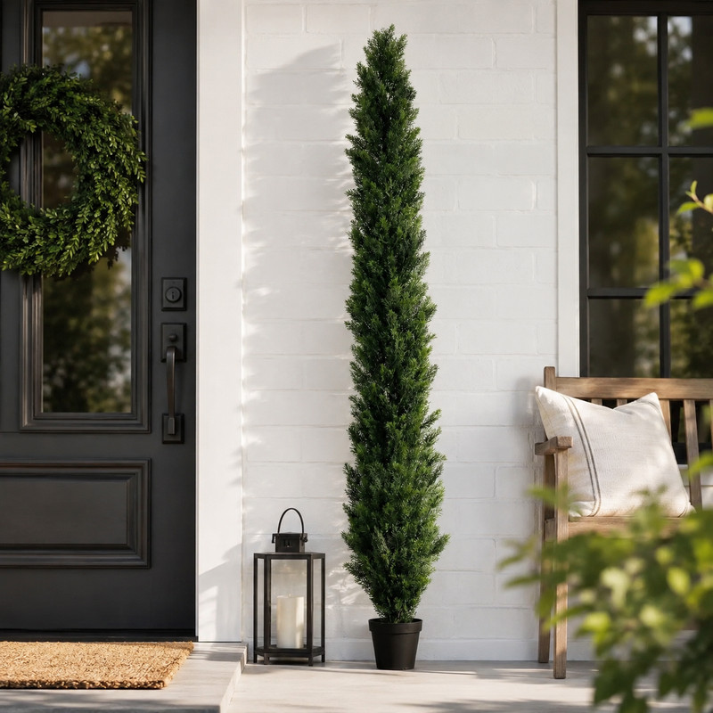 8FT Topiary Cedar Pine Artificial Tree Home Decor UV (Indoor/Outdoor) gallery