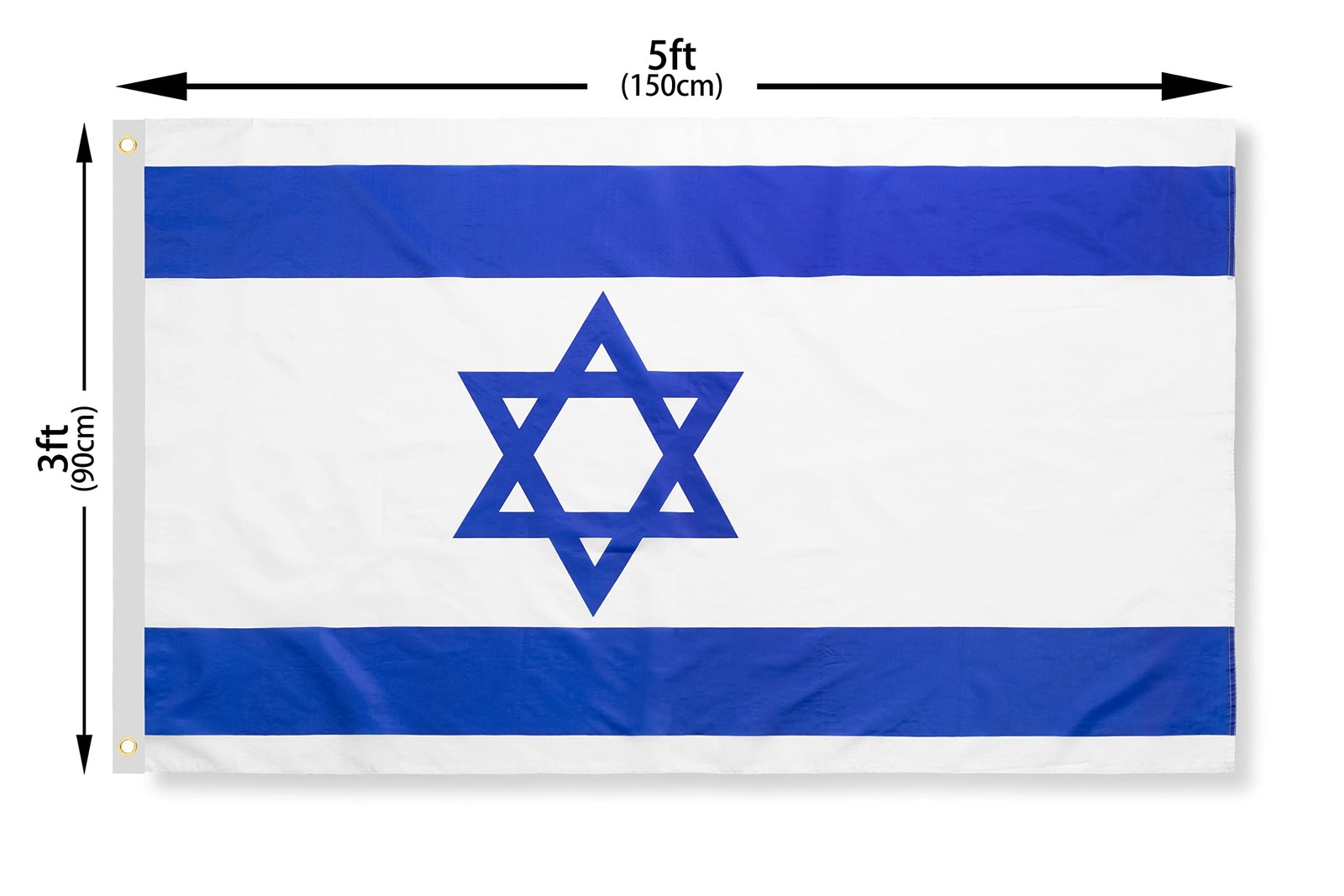 DANF Israel Flag 3x5 Ft Thick Polyester, Fade Resistant, Brass Grommets, Canv... gallery