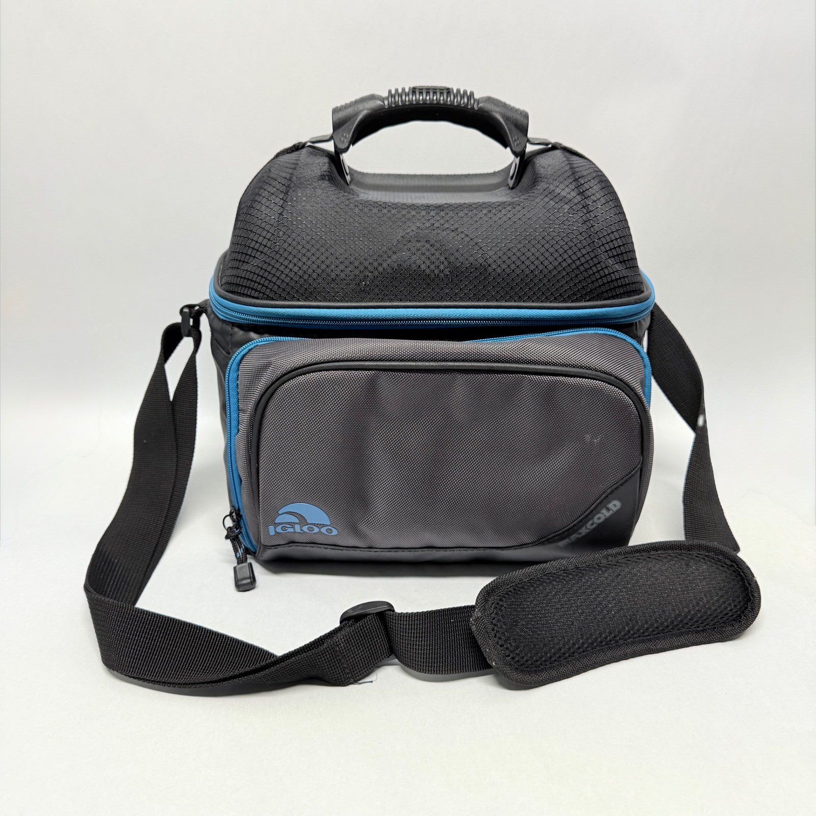 Igloo MaxCold Soft Side Cooler Bag Grey Blue Insulated Lunch Travel gallery