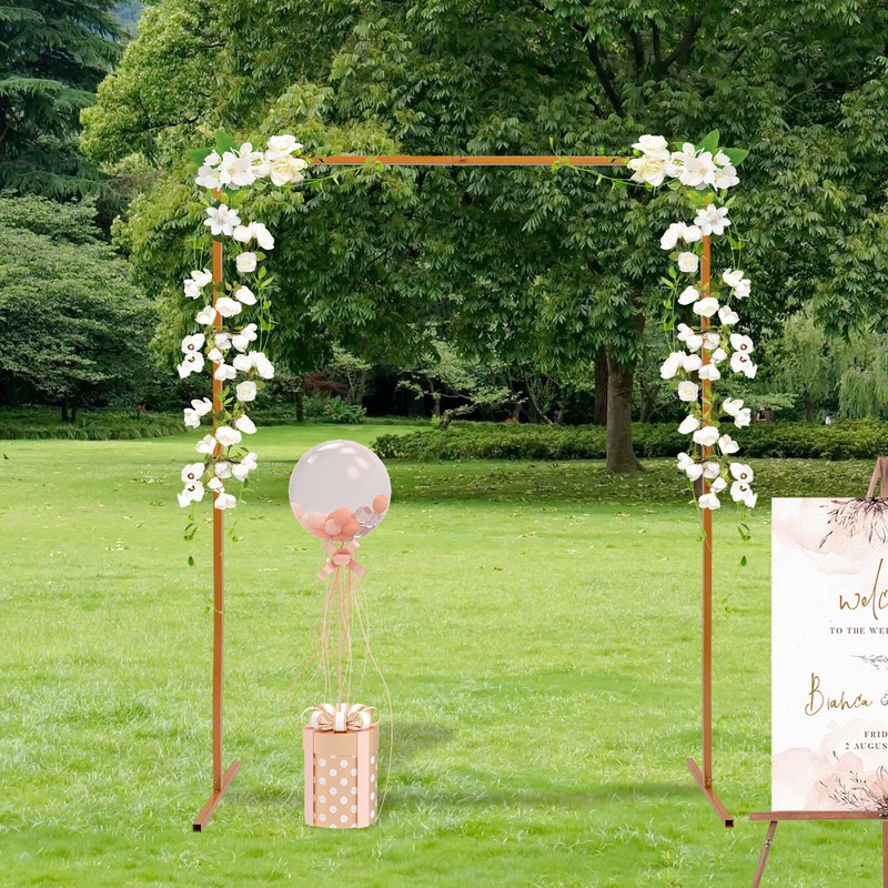 Wedding Arch Rack Rectangular Flower Decor Frame Stand Gold Metal Party Backdrop gallery