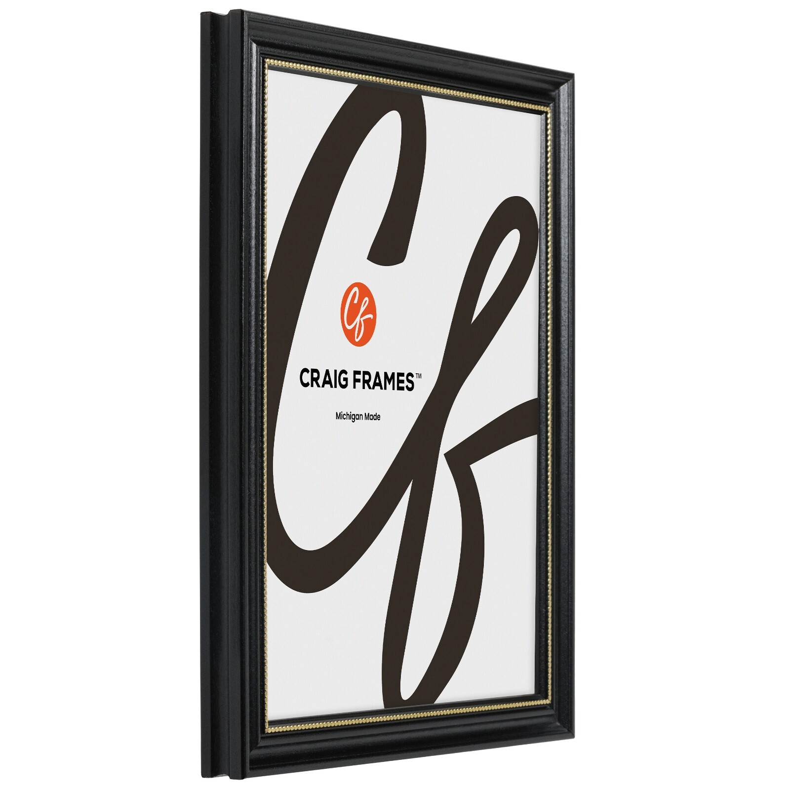 Craig Frames Stratton, 0.75 Inch Wide Black and Gold Picture Frame gallery