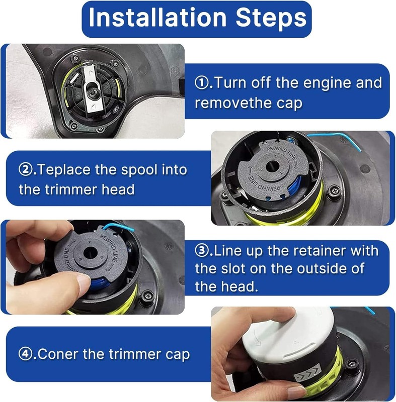 Replacement Spool Cap for Trimmer, 3 Pcs, White gallery