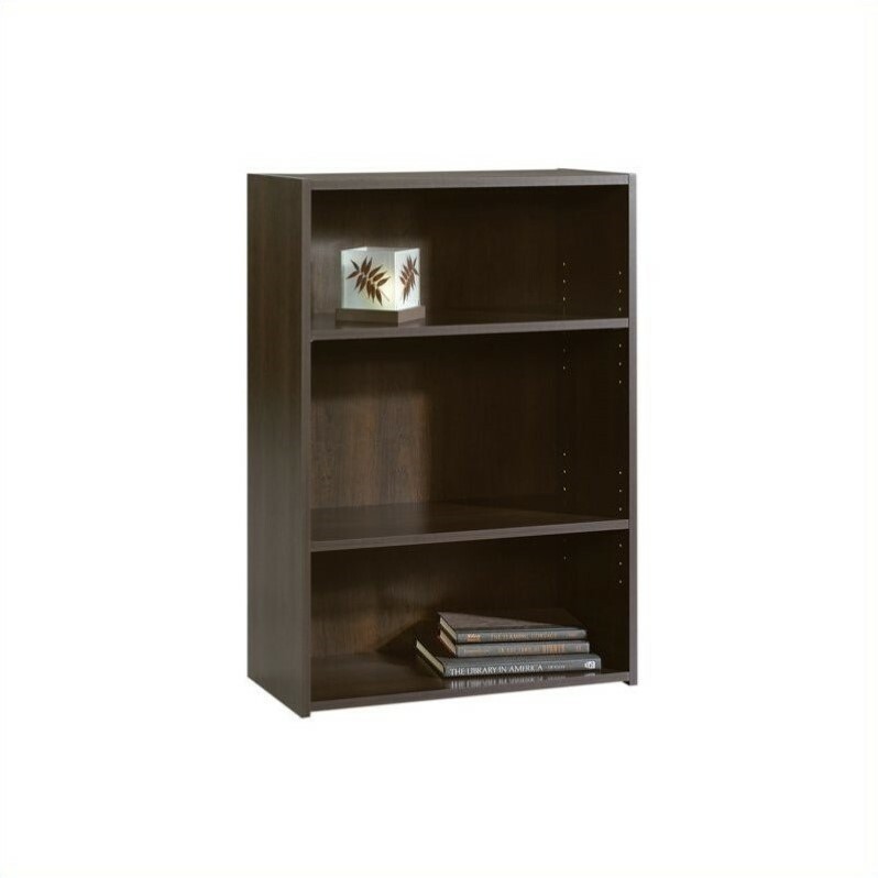 Sauder Beginnings 3-Shelf Bookcase in Cinnamon Cherry
